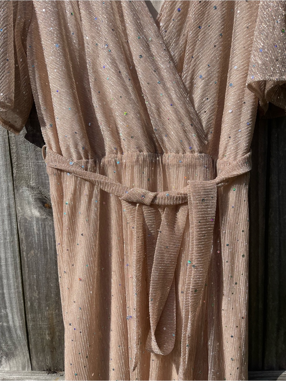 Baltic Born Beige Sparkle Sequin Dress Sz XXL Tall - Picture 8 of 15